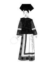 A coloring page of chinese clothing